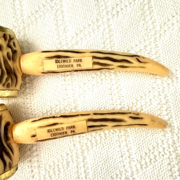 🔵 “Corncob Pipe" Salt & Pepper Shakers From Idlewild Park in Pennsylvania - Picture 2 of 9